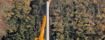 Der Funkmast M13 Ostpeene-Demzin wird errichtet © FMI